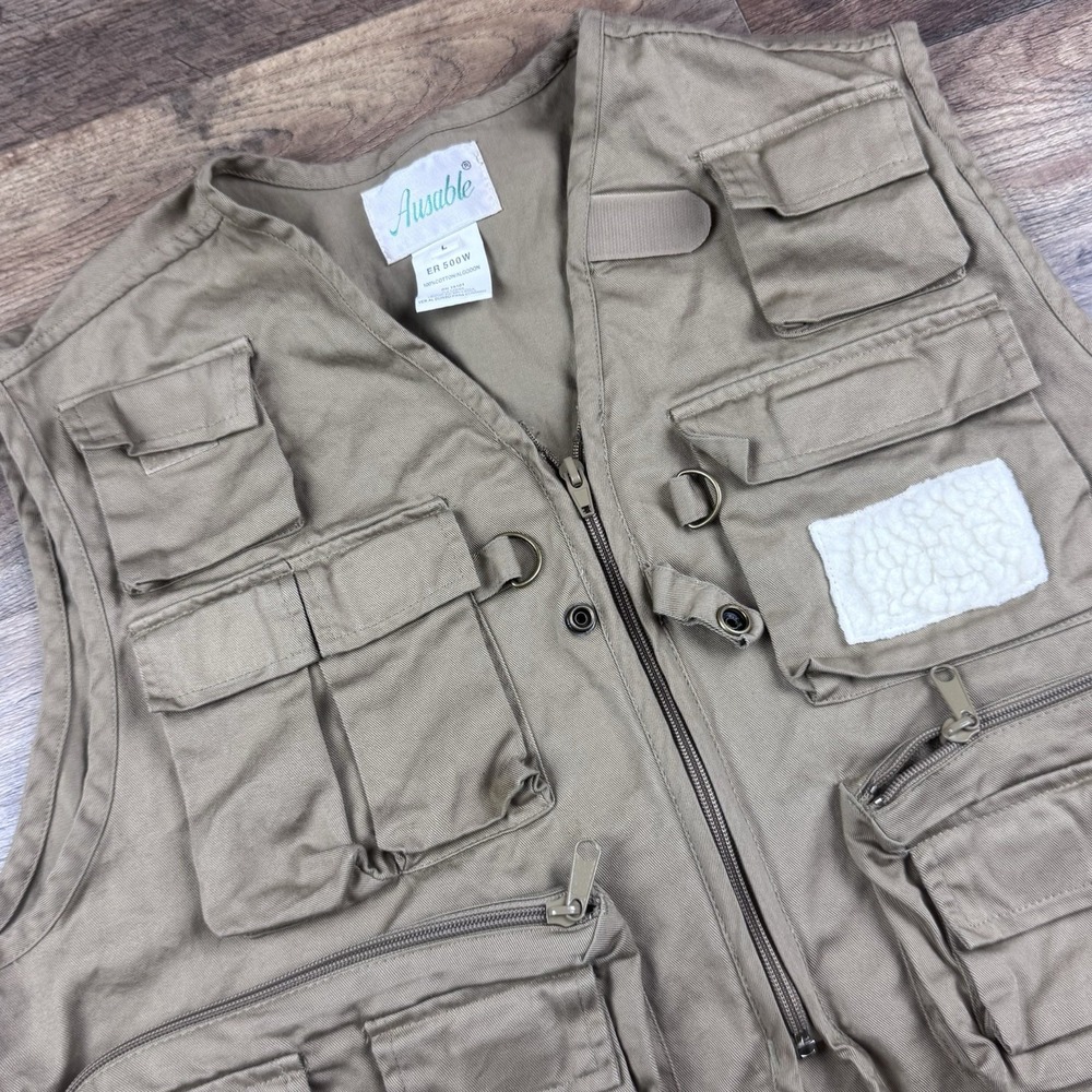 Ausable Fly Fishing Vest Men's Large Hunting Zip Up Pockets Utility Sportsman